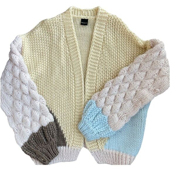 Saachi Colorblock Diamond Knit Cardigan One Size (Anthropologie) MSRP $168 - Picture 6 of 7